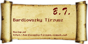 Bardiovszky Tirzusz névjegykártya